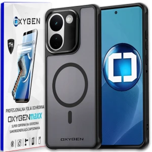 Etui na telefon Redmi Note 17 Pro Max 5G Czarne Oxygen MAT MagSafe + Super Folia