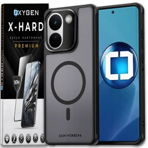 Etui na telefon Redmi Note 17 Pro Max 5G Czarne Oxygen MAT MagSafe + Szkło Hartowane X-HARD