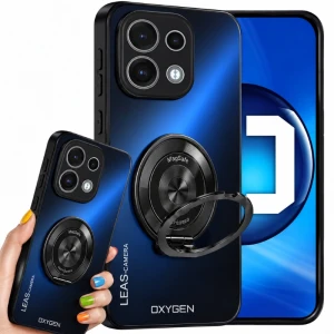 Etui na telefon Oppo Reno16 F Czarne Oxygen Leas MAGSAFE