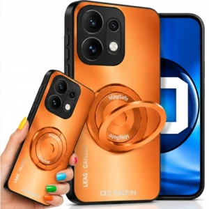 Etui na telefon Oppo Reno16 Pomarańczowe Oxygen Leas MAGSAFE