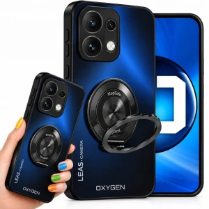 Etui na telefon Oppo Reno16 Czarne Oxygen Leas MAGSAFE