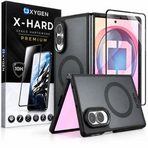 Etui na telefon Samsung Galaxy Z Fold8 Czarne Oxygen MAT MagSafe + Szkło Hartowane X-HARD