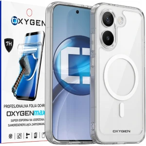 Etui na telefon POCO X8 Pro Bezbarwne Oxygen PURE MaGsafe + Super Folia