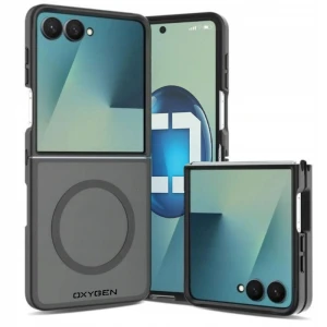 Etui na telefon Samsung Galaxy Z Flip8 Czarne Oxygen MAT MagSafe