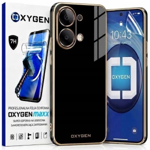 Etui na telefon POCO X8 Pro Max Czarne Oxygen GLOW + Super Folia