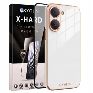 Etui na telefon POCO X8 Pro Białe Oxygen GLOW + Szkło Hartowane X-HARD