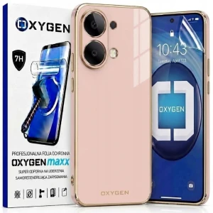 Etui na telefon POCO X8 Pro Max Różowe Oxygen GLOW + Super Folia