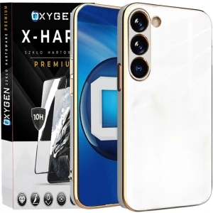 Etui na telefon Samsung Galaxy A17 Białe Oxygen GLOW + Szkło Hartowane X-HARD