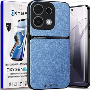 Etui na telefon Oppo Reno16 F Niebieskie Oxygen LUXE MagSafe + Super Folia
