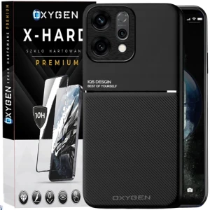 Etui na telefon Oppo Reno16 Pro Czarne Oxygen IQS + Szkło Hartowane X-HARD