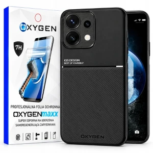 Etui na telefon Oppo Reno16 F Czarne Oxygen IQS + Super Folia