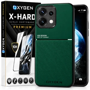 Etui na telefon Oppo Reno16 F Zielone Oxygen IQS + Szkło Hartowane X-HARD