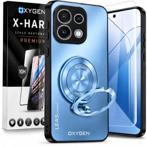 Etui na telefon Oppo Reno16 F Niebieskie Oxygen Leas MAGSAFE + Szkło Hartowane X-HARD