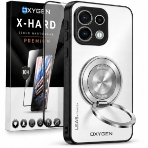 Etui na telefon Oppo Reno16 F Białe Oxygen Leas MAGSAFE + Szkło Hartowane X-HARD