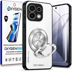 Etui na telefon Oppo Reno16 F Białe Oxygen Leas MAGSAFE + Super Folia