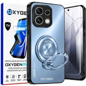 Etui na telefon Oppo Reno16 Niebieskie Oxygen Leas MAGSAFE + Super Folia