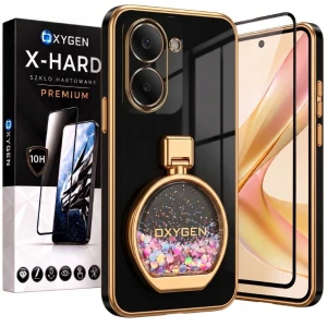 Etui na telefon POCO X8 Pro Czarne Oxygen ARIA + Szkło Hartowane X-HARD
