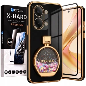 Etui na telefon POCO X8 Pro Max Czarne Oxygen ARIA + Szkło Hartowane X-HARD