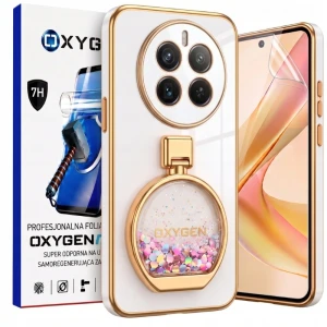 Etui na telefon Realme 12 4G Białe Oxygen ARIA + Super Folia