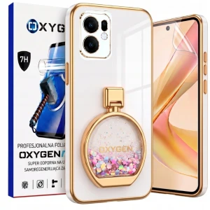 Etui na telefon Oppo A6 PRO 5G Białe Oxygen ARIA + Super Folia