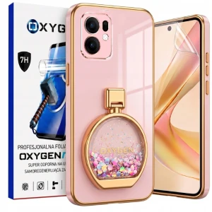 Etui na telefon Oppo A6 PRO 5G Różowe Oxygen ARIA + Super Folia