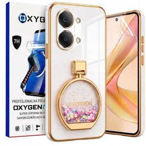 Etui na telefon POCO X8 Pro Max Białe Oxygen ARIA + Super Folia
