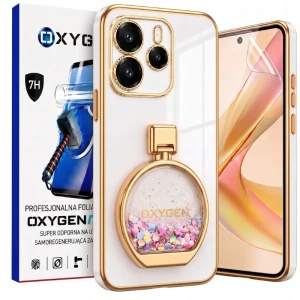Etui na telefon Redmi Note 14 5G Białe Oxygen ARIA + Super Folia