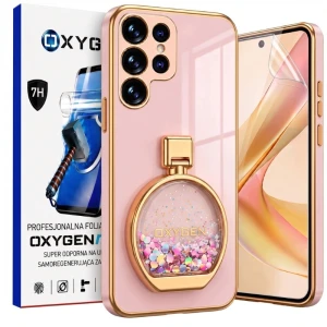 Etui na telefon Samsung Galaxy S25 ULTRA Różowe Oxygen ARIA + Super Folia