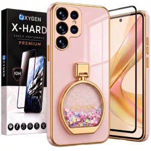 Etui na telefon Samsung Galaxy S25 ULTRA Różowe Oxygen ARIA + Szkło Hartowane X-HARD