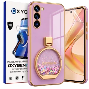 Etui na telefon Samsung S23 FE Fioletowe Oxygen ARIA + Super Folia