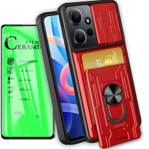 Etui na telefon Redmi Note 12 4G Oxygen MC Czerwone + Szkło Ceramiczne